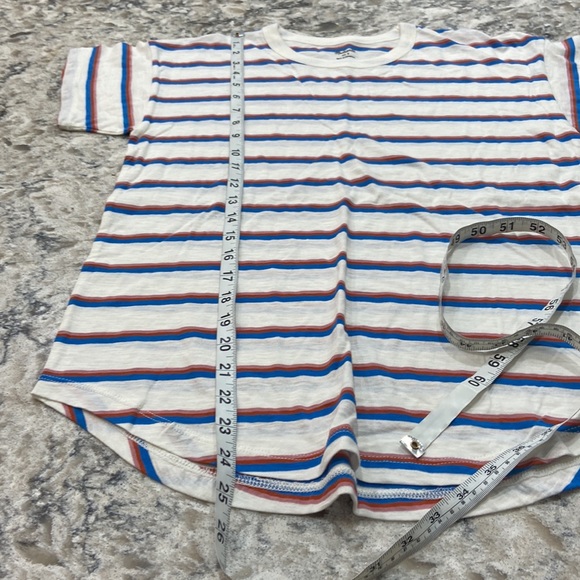 Madewell | rib crewneck tee in rock wood stripe size s small - Picture 10 of 12